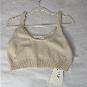 Ba&sh Beige Knit Sleeveless Top